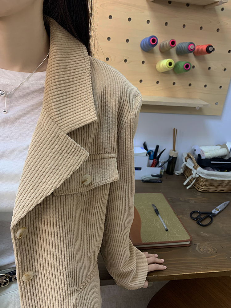 Corduroy Single-Breasted Jacket_BDHL6644