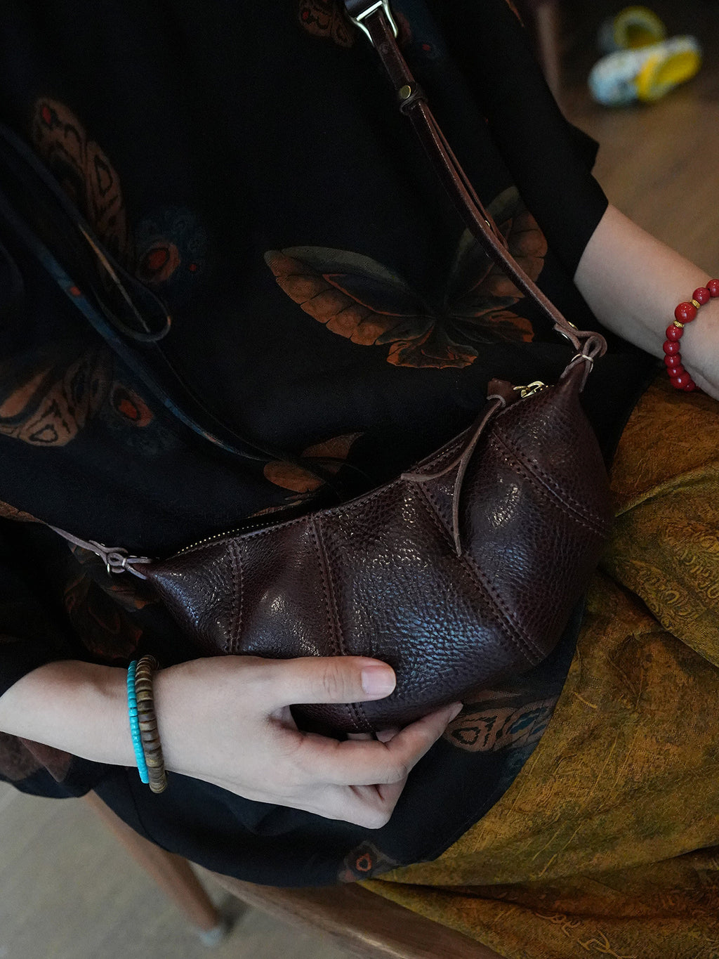 Leather Mini Croissant Crossbody Bag_BDHL8433