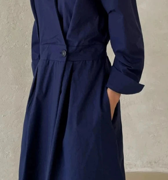 Waist Button Shape Shirt Dress_BDHL6290