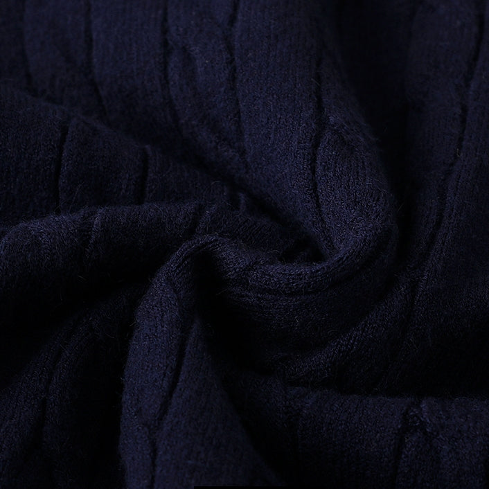 Polo-Collar Cable Knit Tops_BDHL7782
