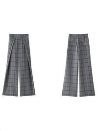 Relaxed Tucked Chequered Pants_BDHL6749