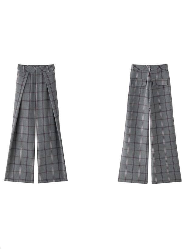 Relaxed Tucked Checkered Pants_BDHL6749