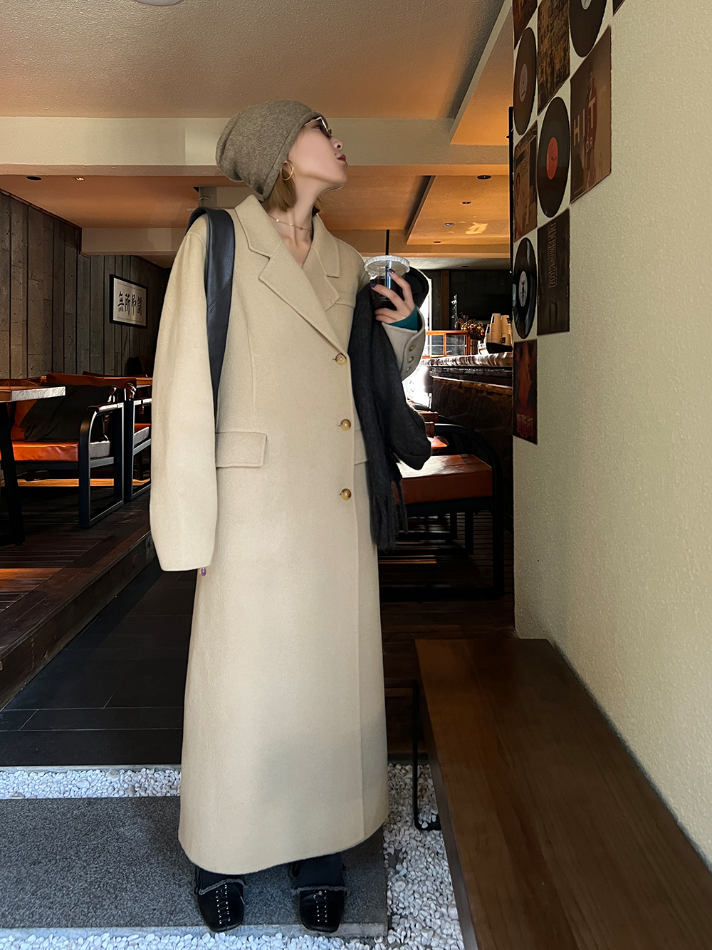 Double sided long woolen coat_BDHL5422