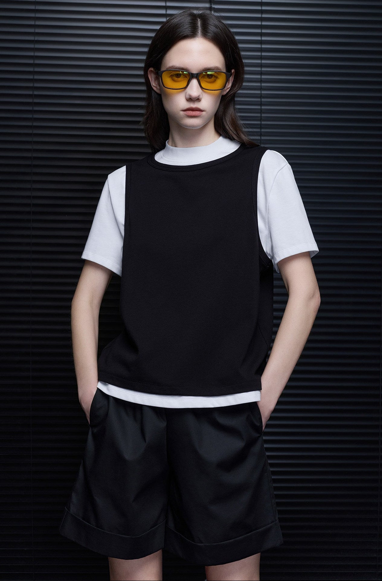 Faux Two-Piece Color-Block T-Shirt_BDHL8279