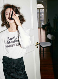 Letter Print Long Sleeve T-Shirt_BDHL6017