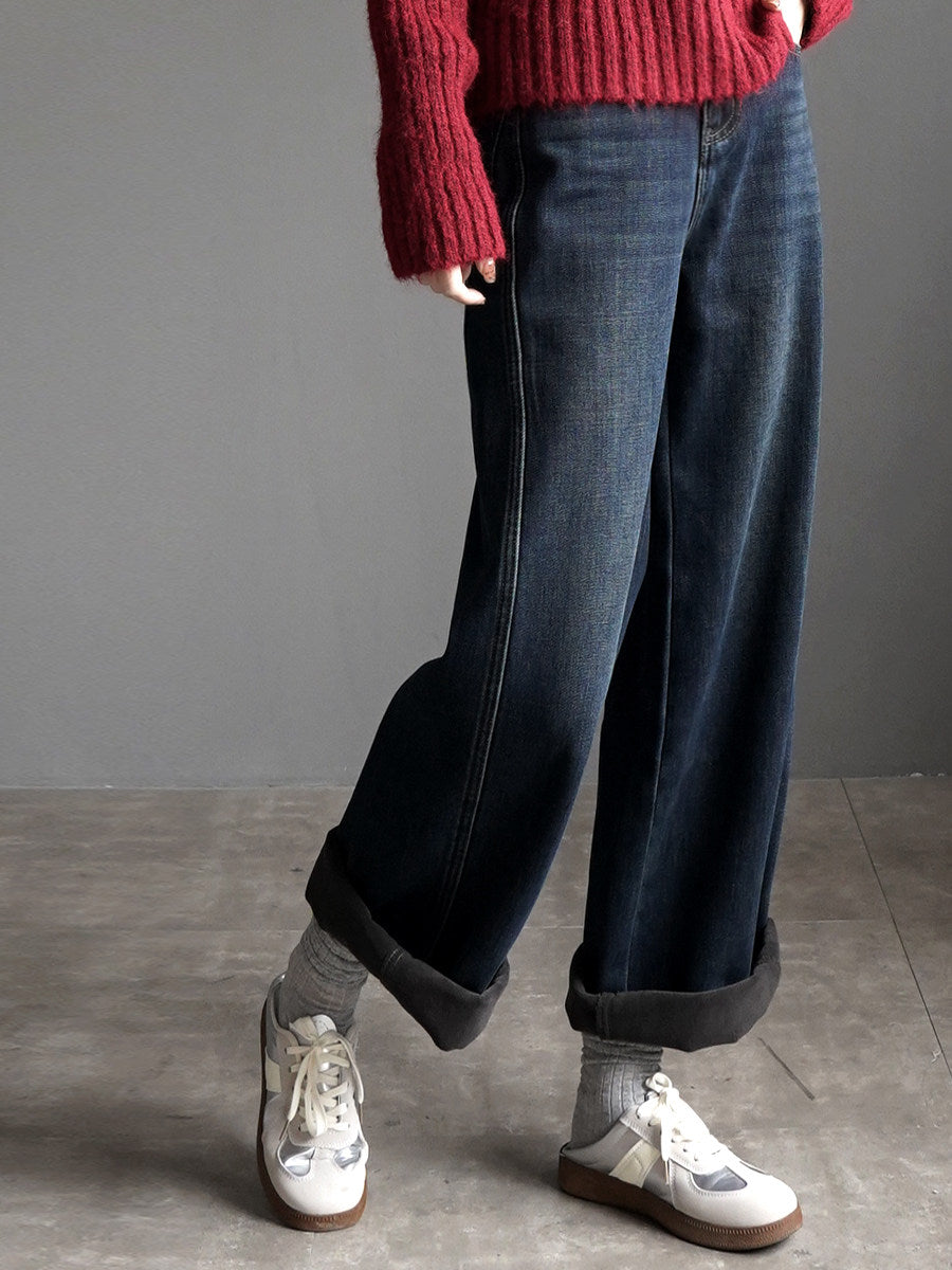 Lined Straight-Leg Denim Pants_BDHL8130