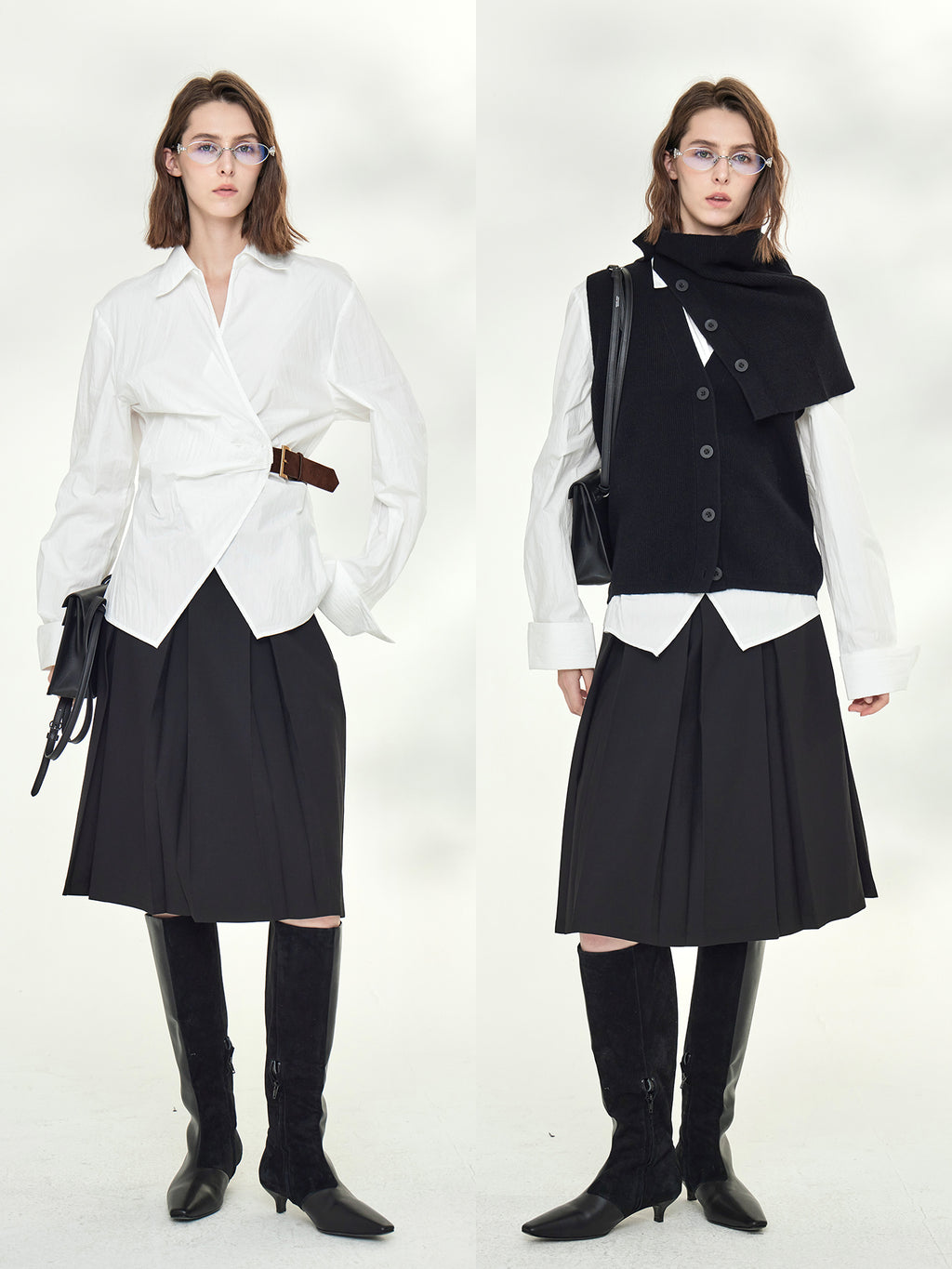 Asymmetrical Waist Belt Shirt_BDHL7789