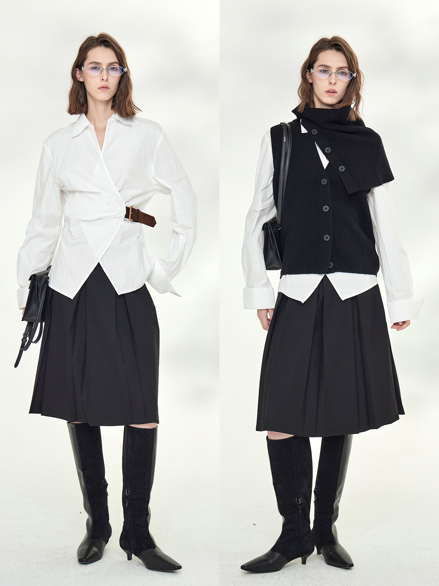 Asymmetrical Waist Belt Shirt_BDHL7789