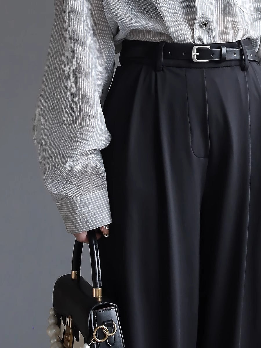 Slim Drape Straight Pants_BDHL7415