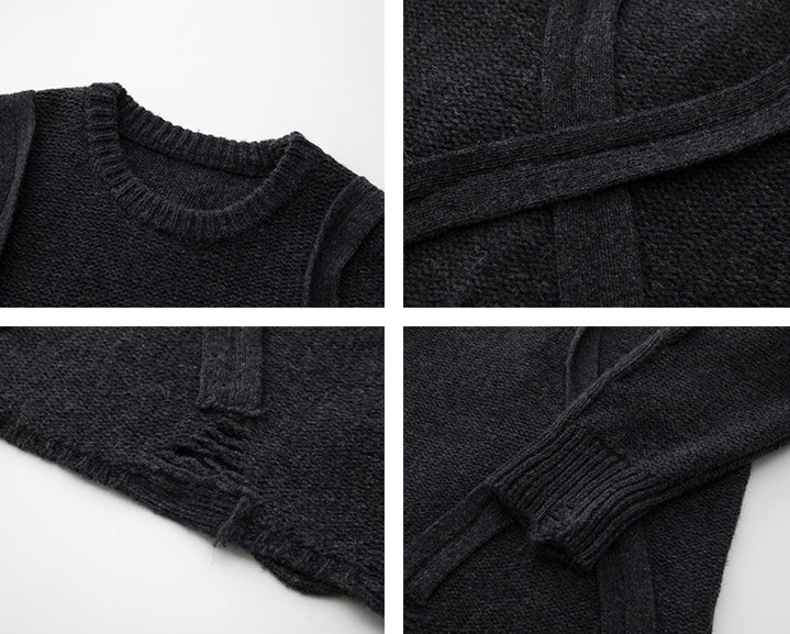 Dark Gray Loose Large Knit_BDHL6745
