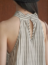 Striped Halter Neckline Dress_BDHL6199