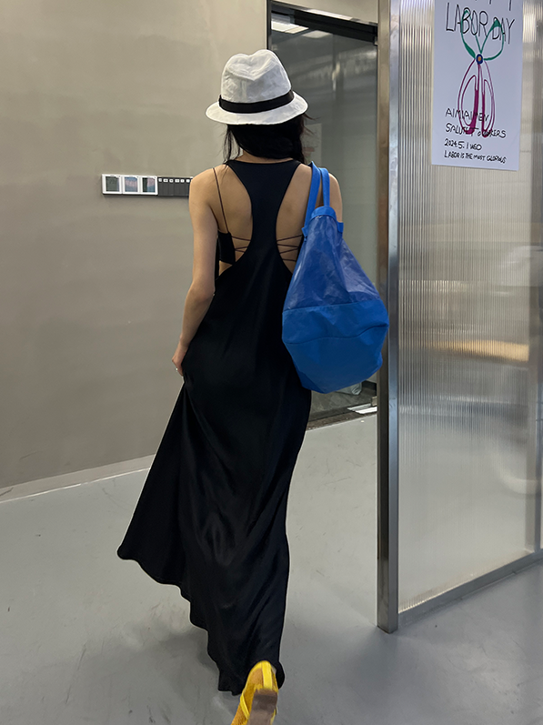 Waist Belt Sleeveless Dress_BDHL7656