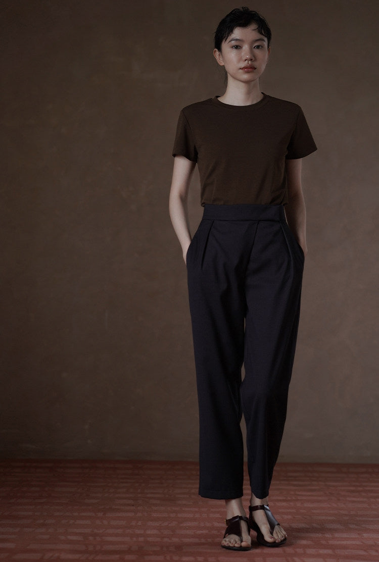 Slim Fit Short Sleeve Basic Tee_BDHL8296