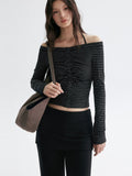 Striped Off-The-Shoulder Tops_BDHL7947
