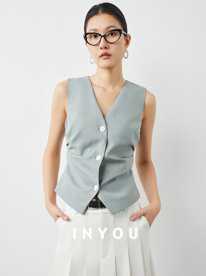 V-neck Slim-Fit Suit Vest_BDHL6020