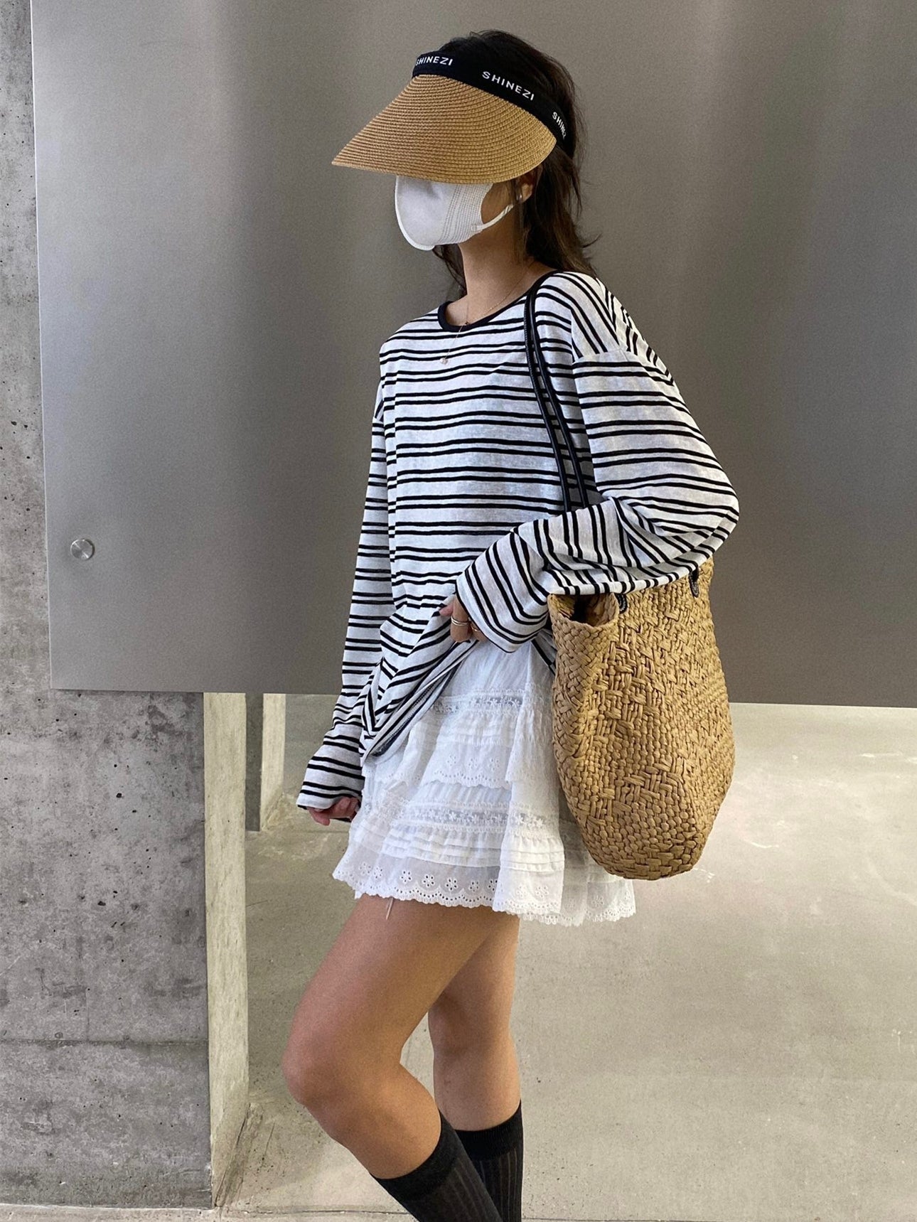 Back Tie Striped Tops_BDHL7613