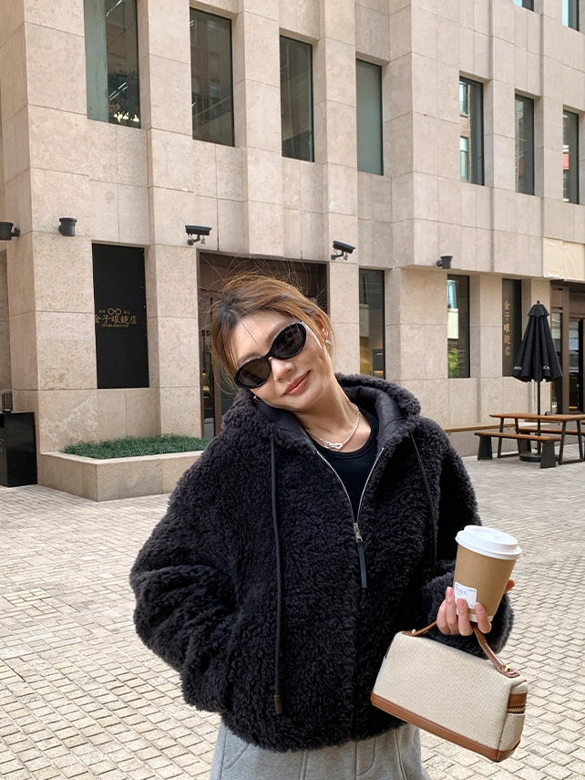 Hooded Zip-Up Short Jacket_BDHL8046