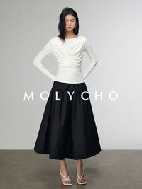 A-Line Medium Length Skirt_BDHL7246