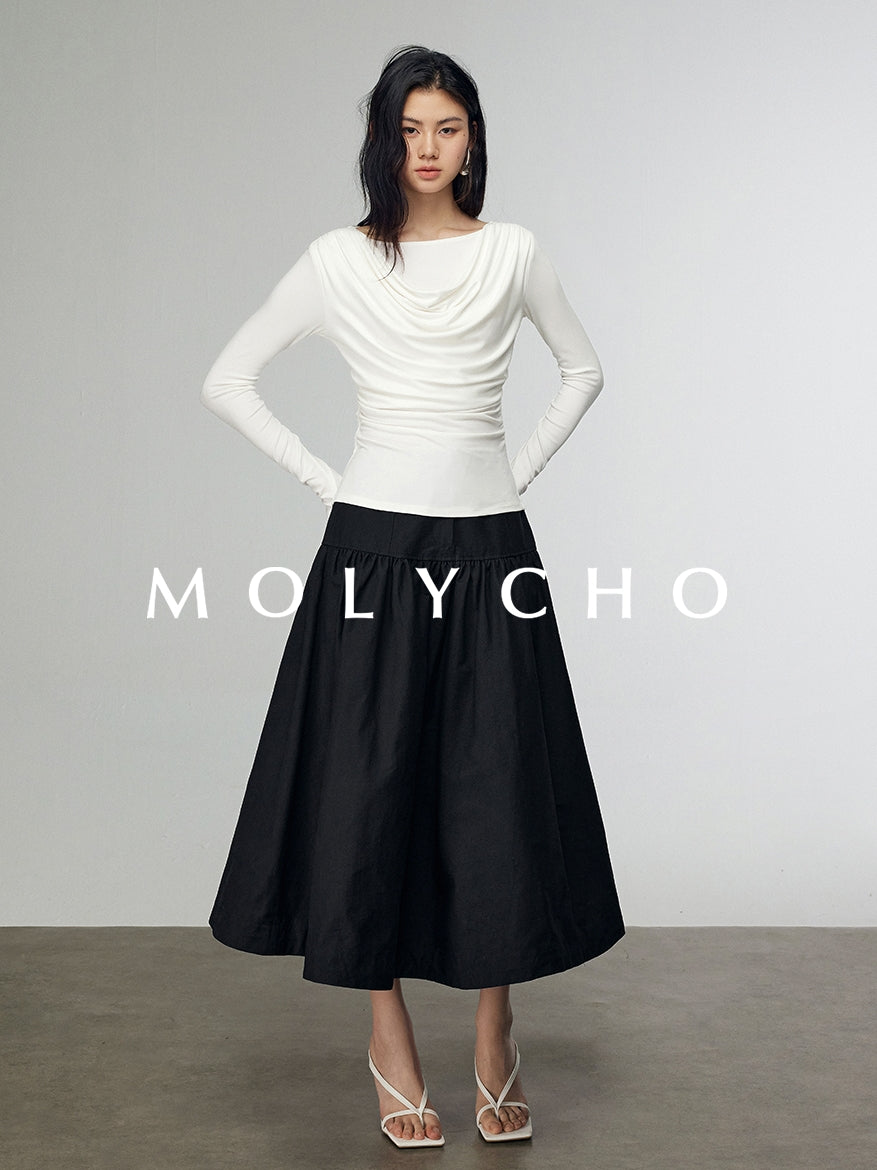A-Line Medium Length Skirt_BDHL7246