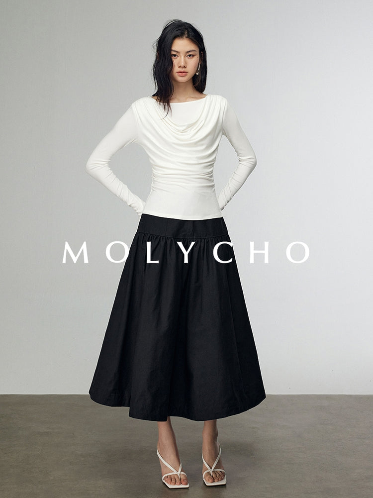 A-Line Medium Length Skirt_BDHL7246