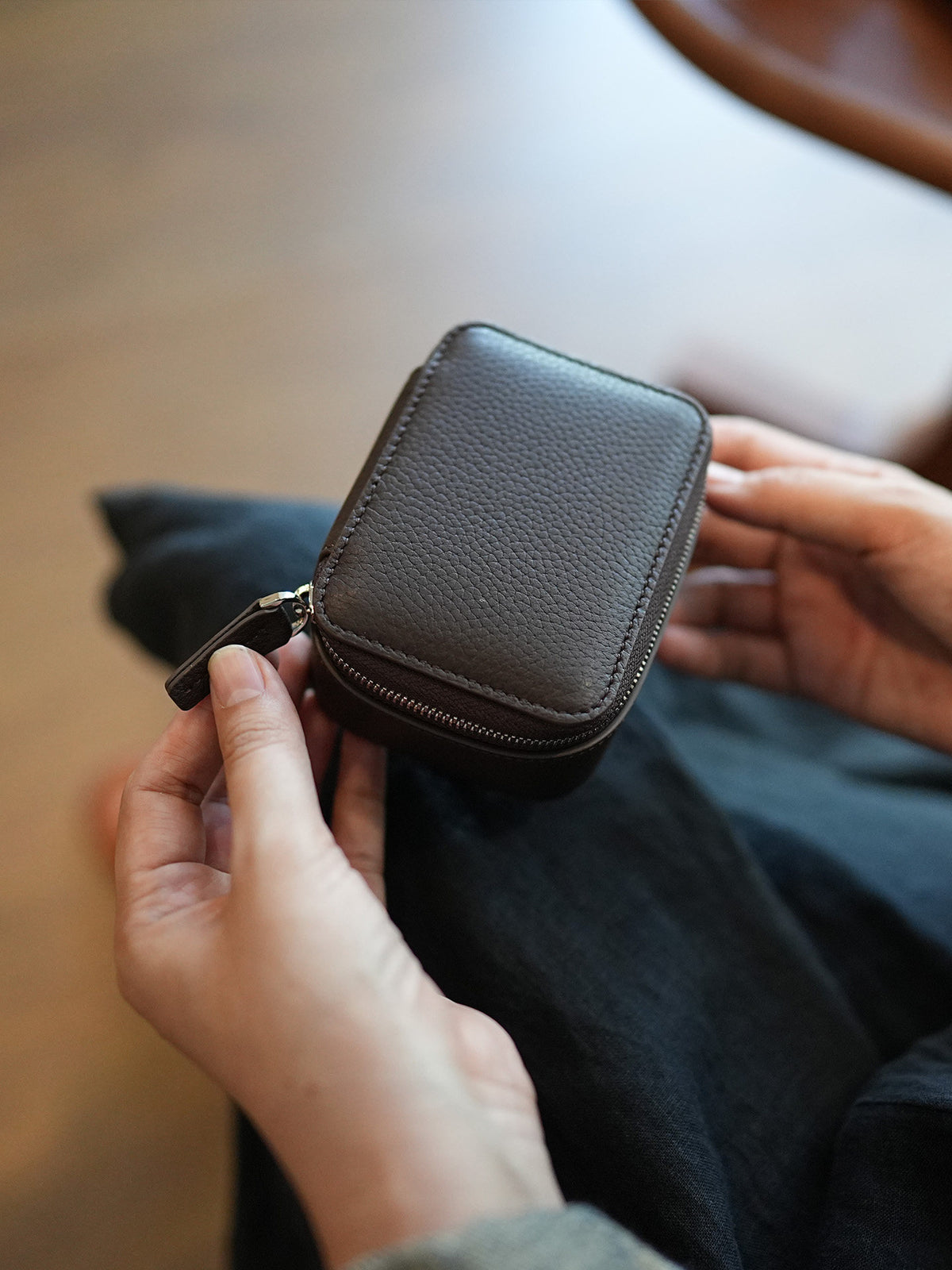 Leather Zip Travel Jewelry Case_BDHL8431