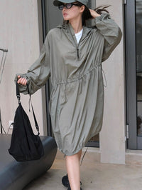 Drawstring Hooded Dress_BDHL6536