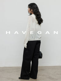 Hooded Sheer Knitted Cardigan_BDHL7058