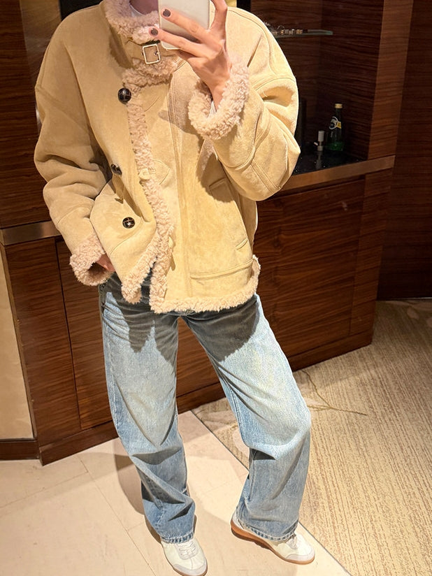 Stand-collar short-length jacket_BDHL8126