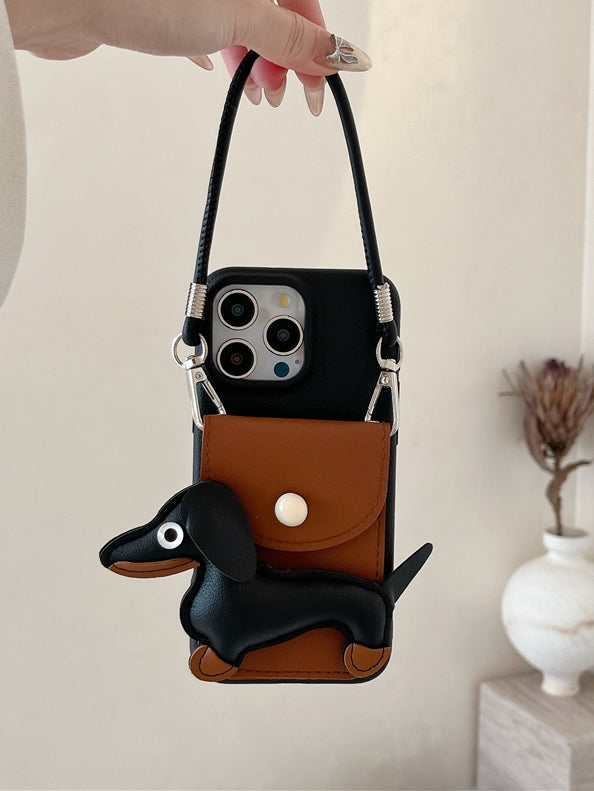 臘腸犬 iPhone 手機殼綁帶_BDHL7857