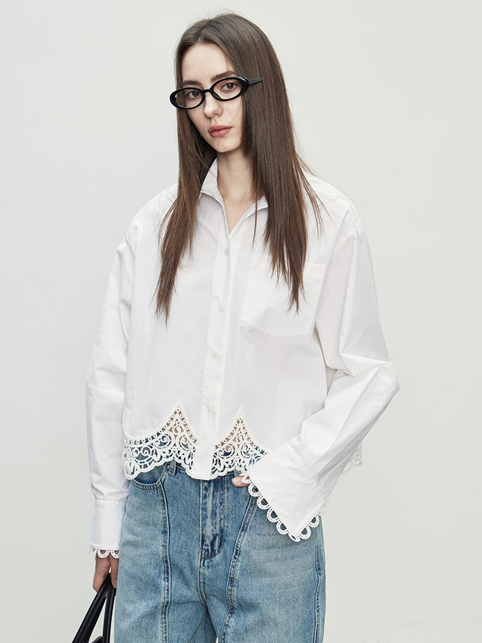 Lace Hollow Hem Shirt_BDHL7096