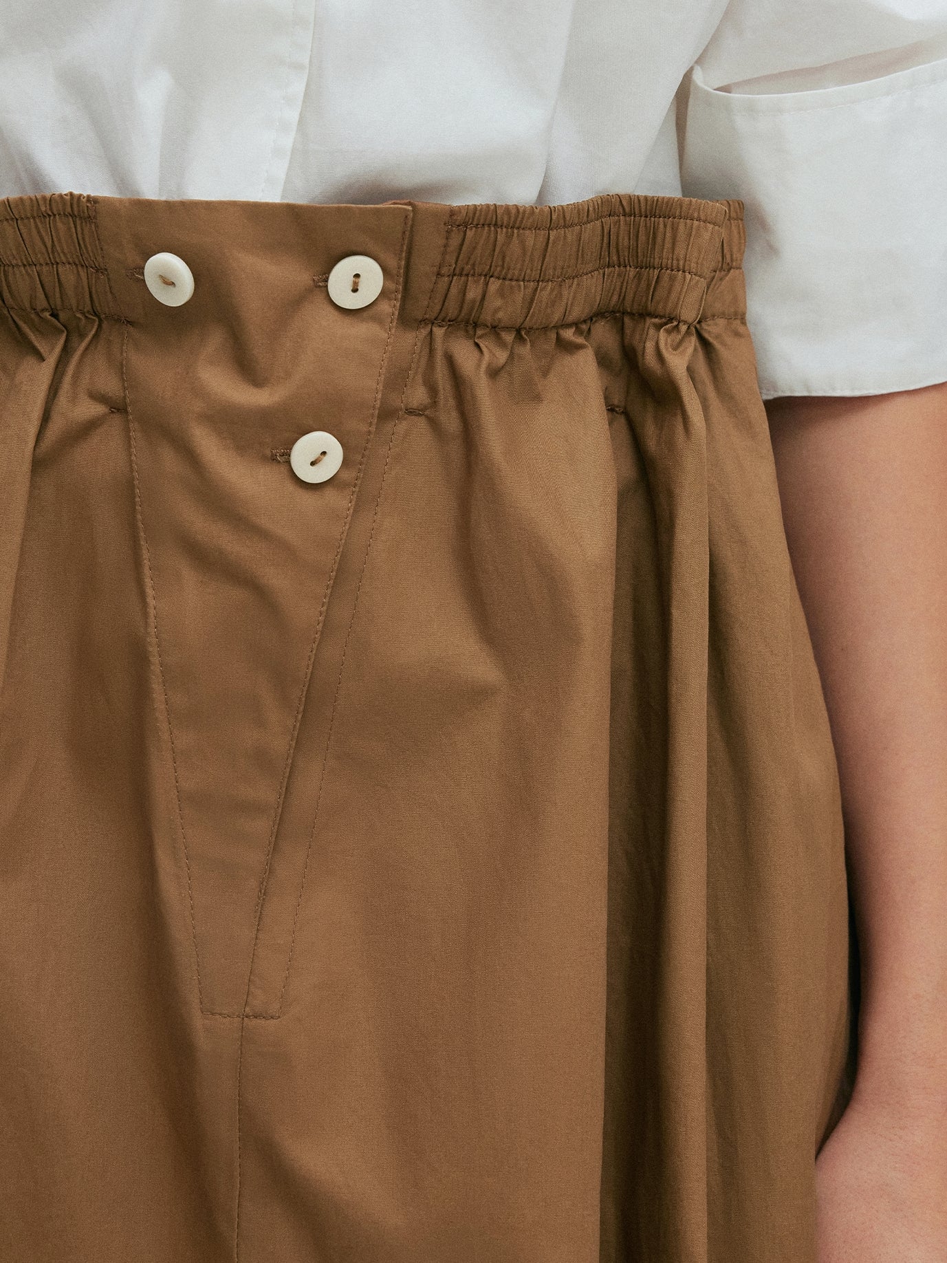 Elastic Waistband Pleated Skirt_BDHL7630