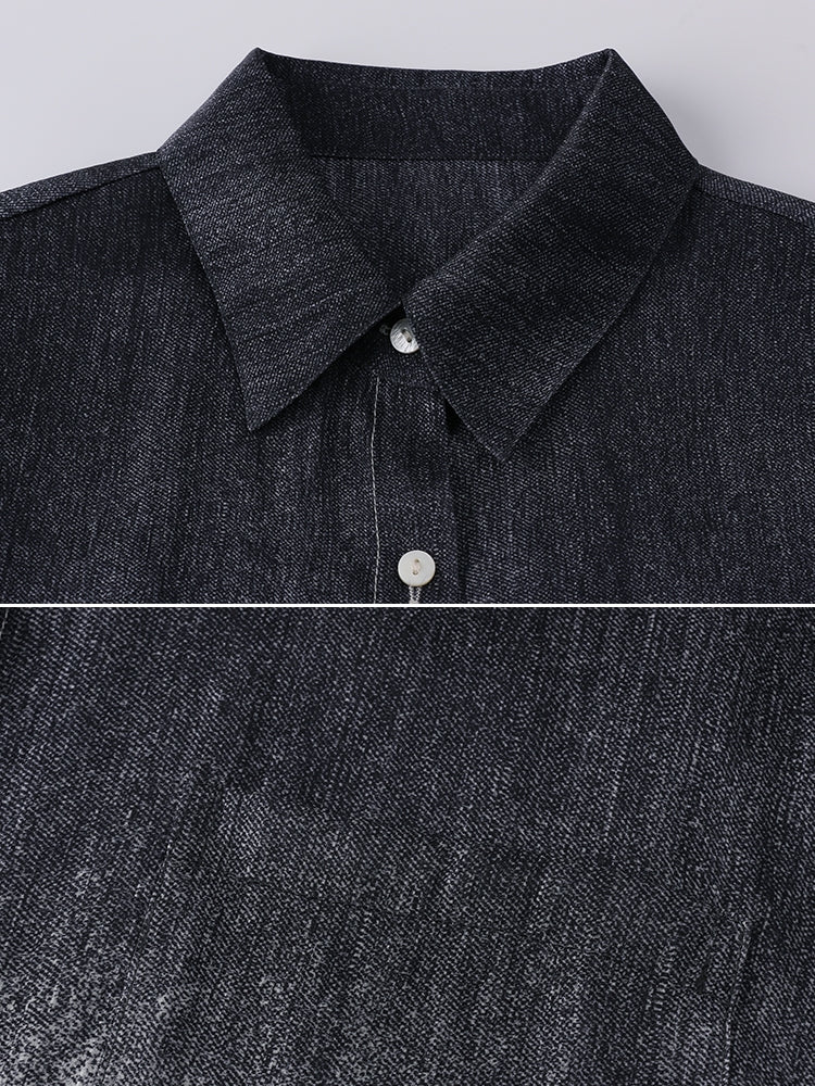 Gradation Print Short-Sleeved Shirt_BDHL7605