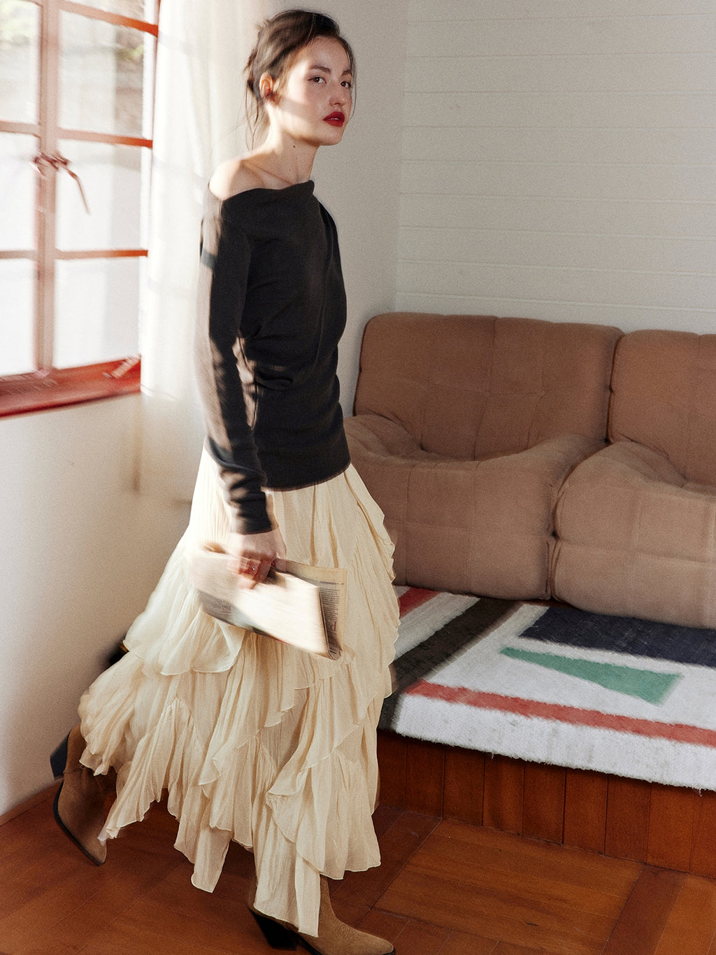 Asymmetrical Tulle Skirt_BDHL7999