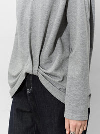 Asymmetric Round Neck Sweatshirt_BDHL7014