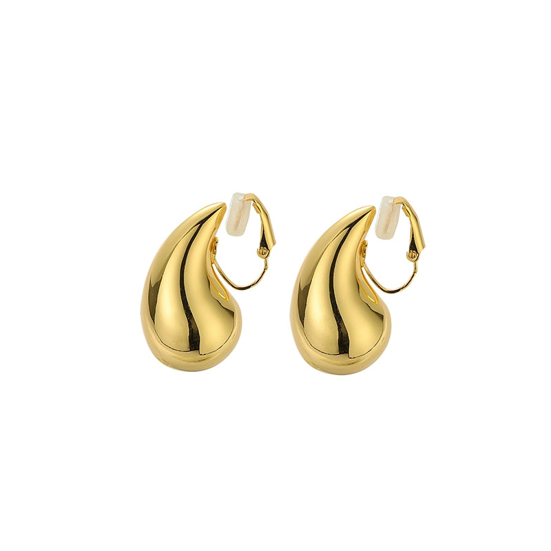 Water drop pierce or ear clips_BDHL5561