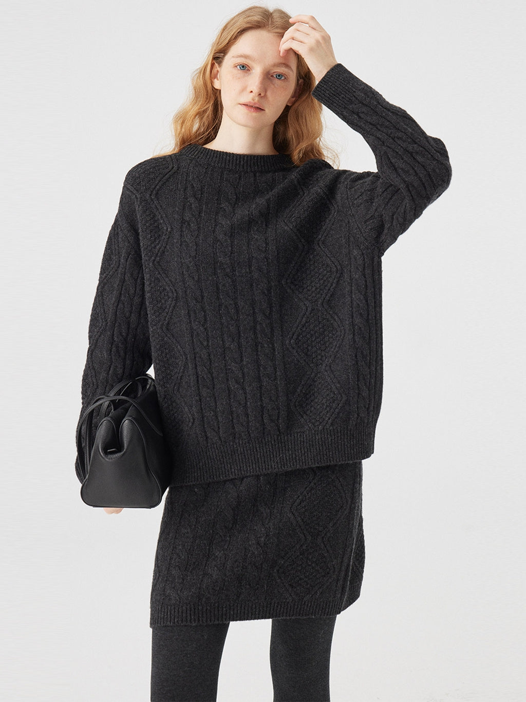 Cable Knit Tops Or Skirt Or Hood_BDHL8120