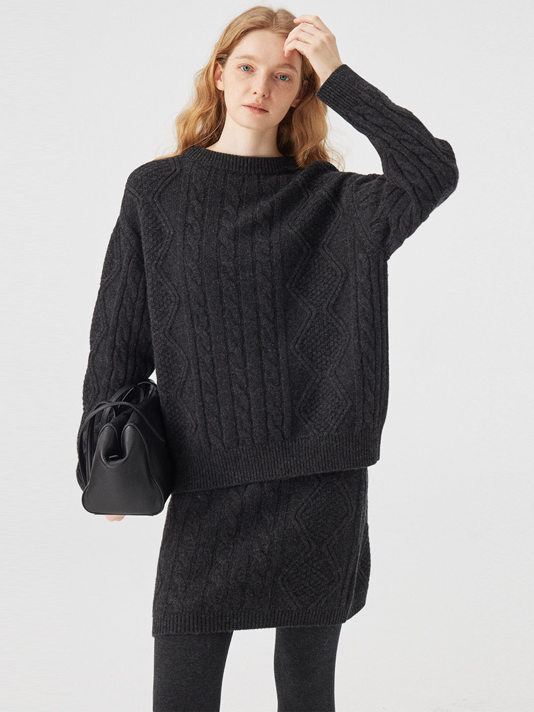 Cable Knit Tops Or Skirt Or Hood_BDHL8120