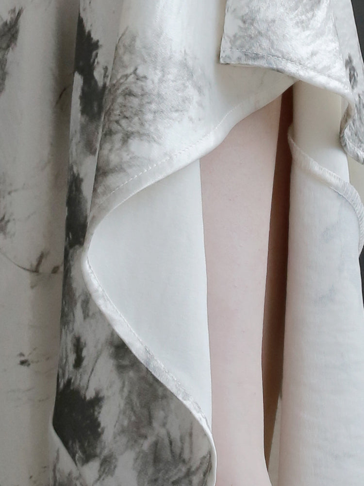 Draped Shiny Printed Skirt_BDHL7261