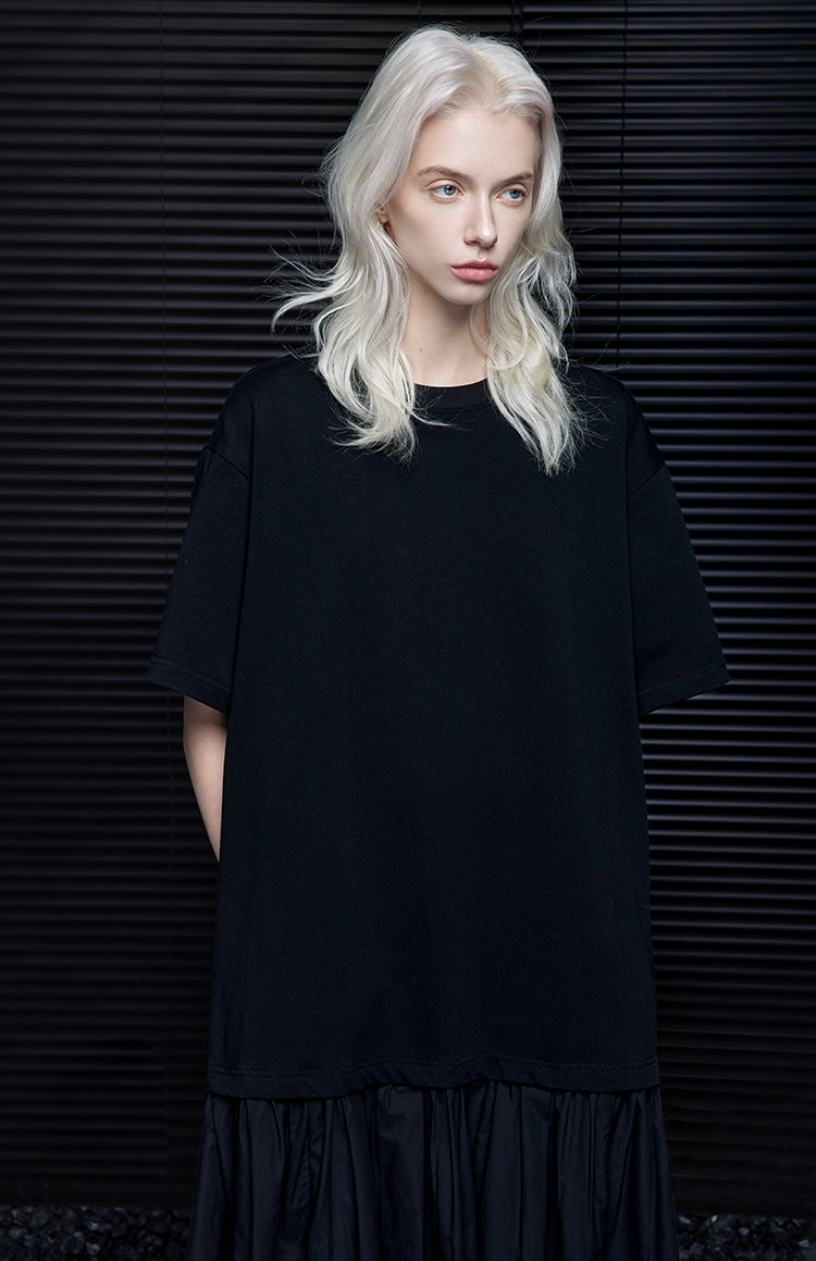 Black Short-Sleeved Dress_BDHL7028