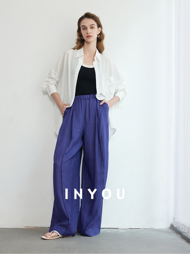 High Waist Draped Mop Pants_BDHL6150