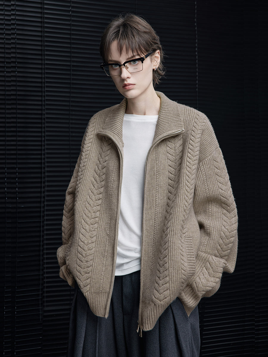Double-Zip Knit Cardigan_BDHL7878