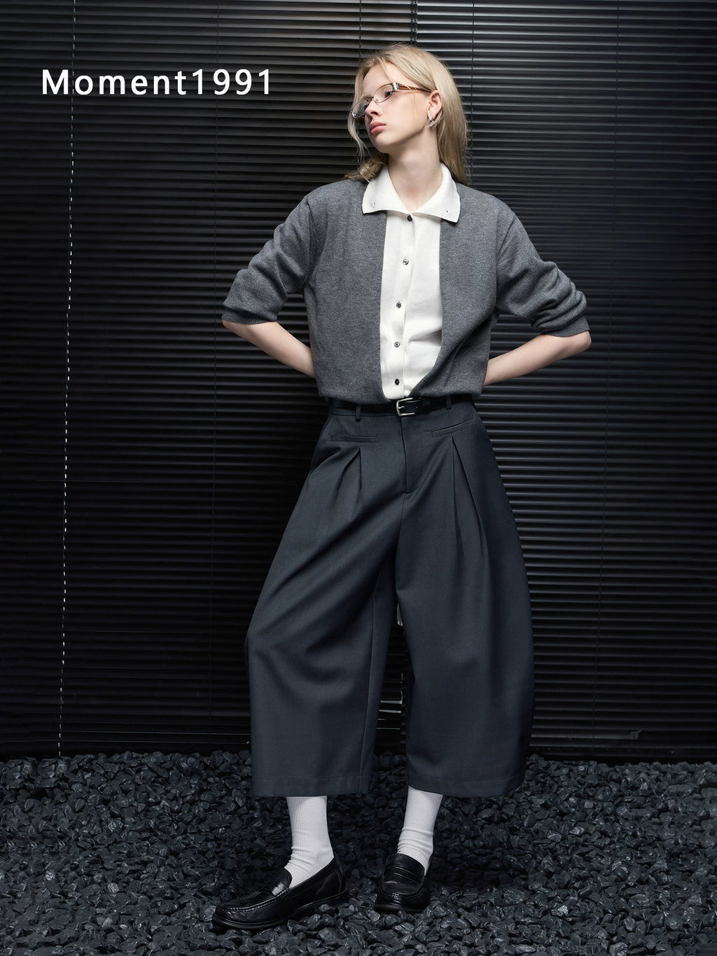 Layered Look Collared Knit Cardigan_BDHL8411