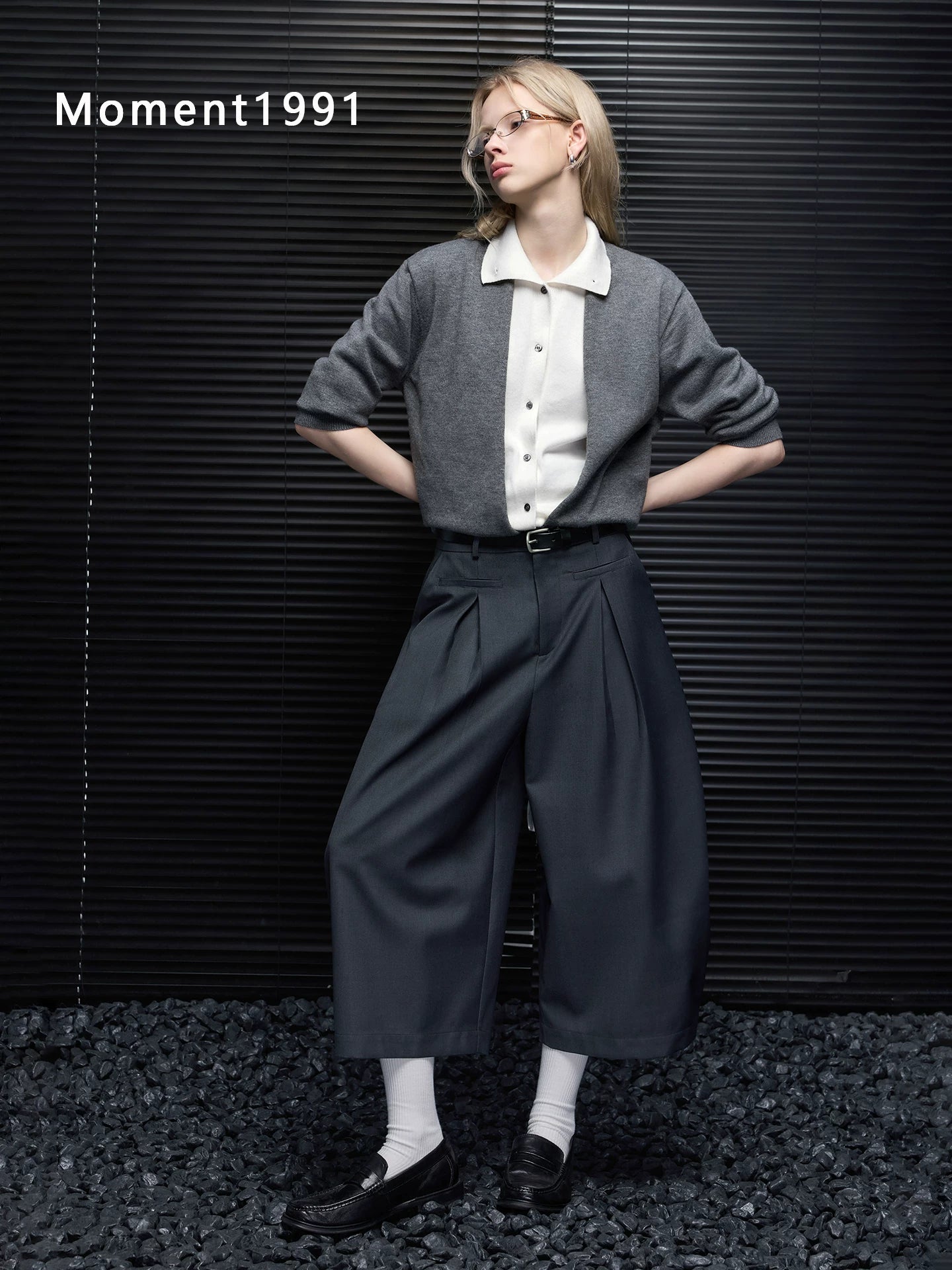 Layered Look Collared Knit Cardigan_BDHL8411
