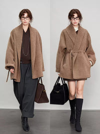 Bathrobe Short Large Lapel Coat_BDHL6684