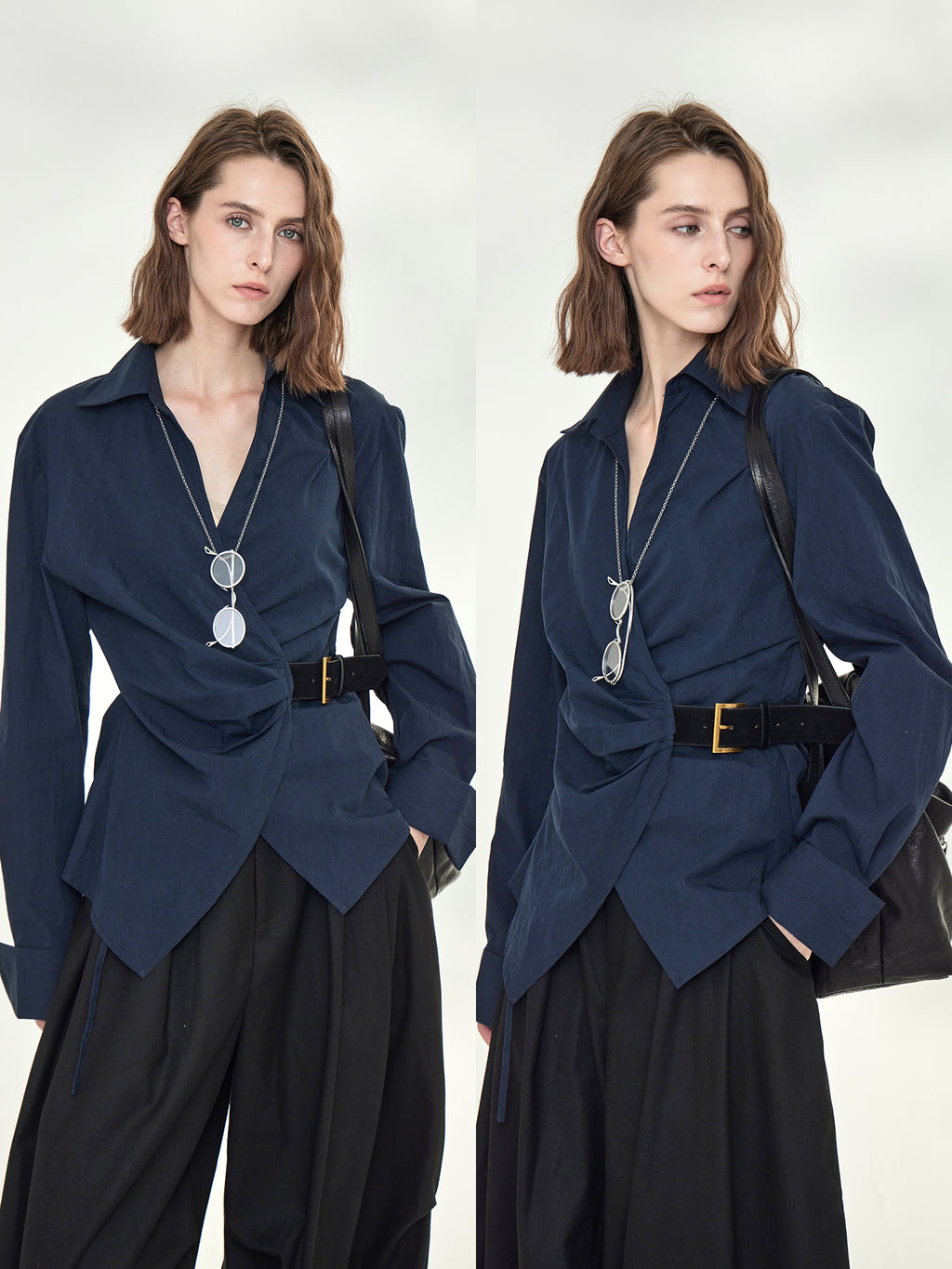 Asymmetrical Waist Belt Shirt_BDHL7789