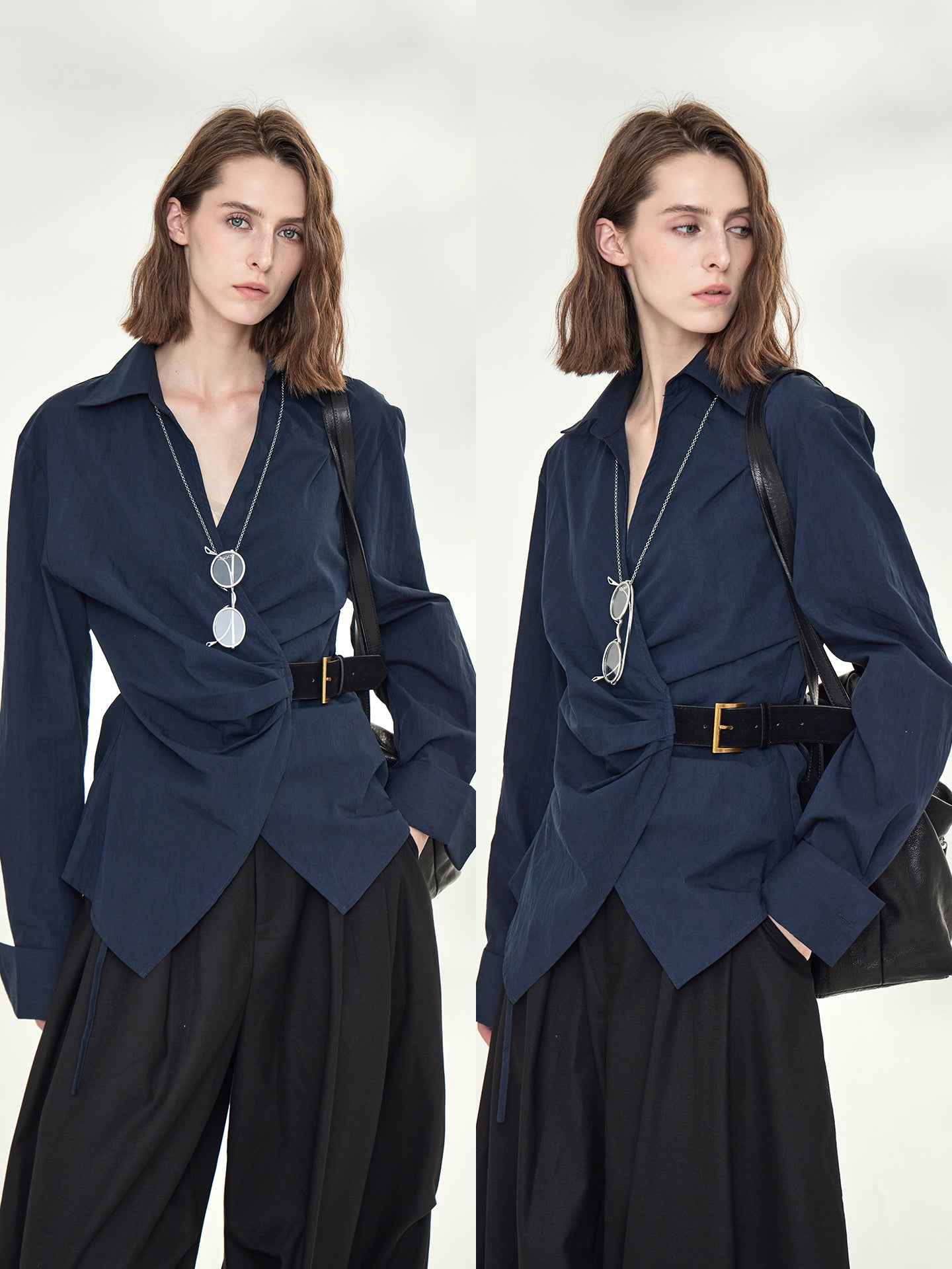Asymmetrical Waist Belt Shirt_BDHL7789