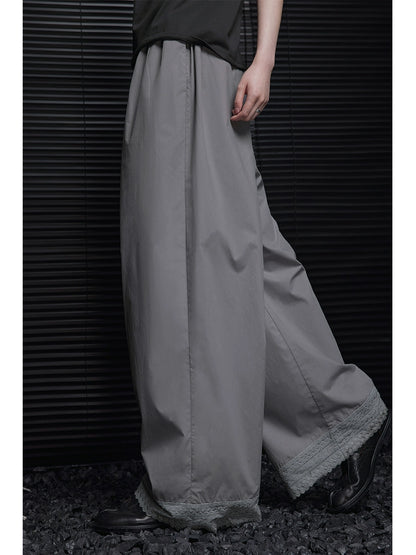 High-waisted drapey casual straight pants_BDHL5849