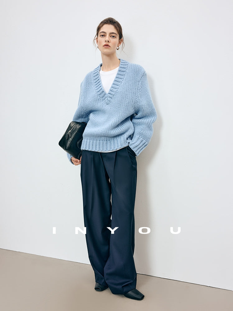 厚款V領針織上衣_BDHL7906