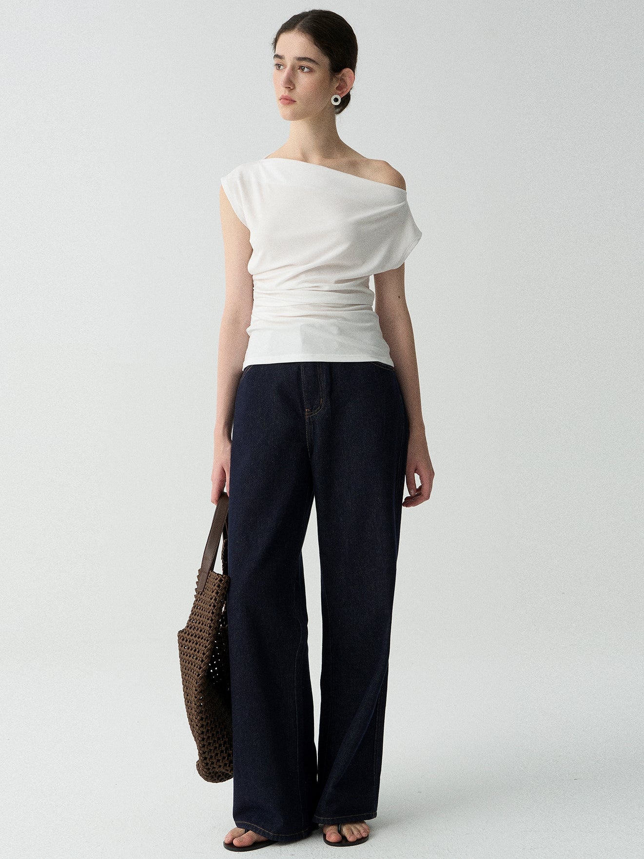 One-Shoulder Draped Tops_BDHL7625
