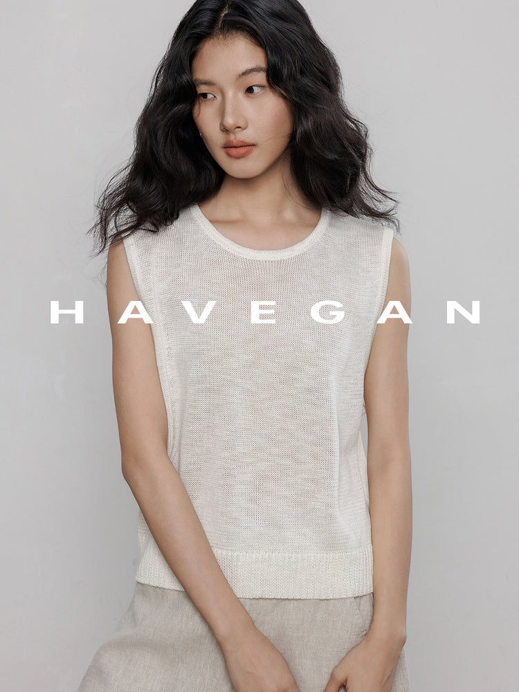 Round Neck Sleeveless Tops_BDHL7233